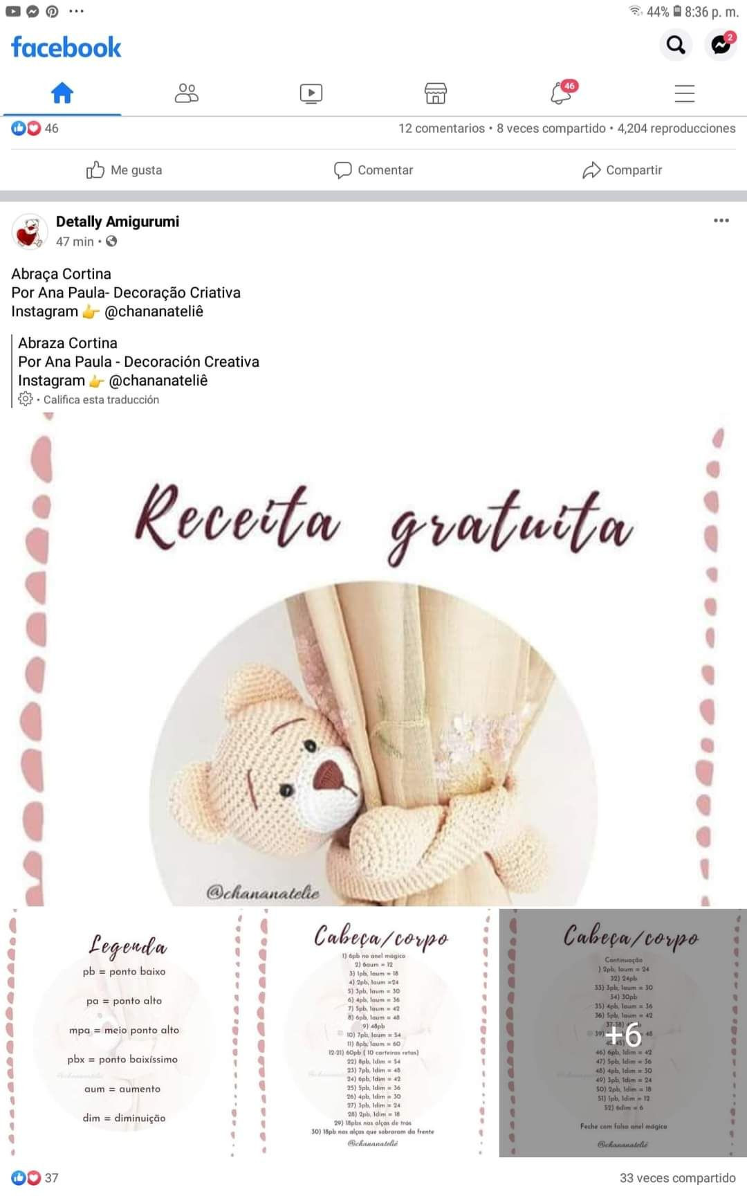 Ursinho de Crochê para Cortina: Receita Grátis e Fácil