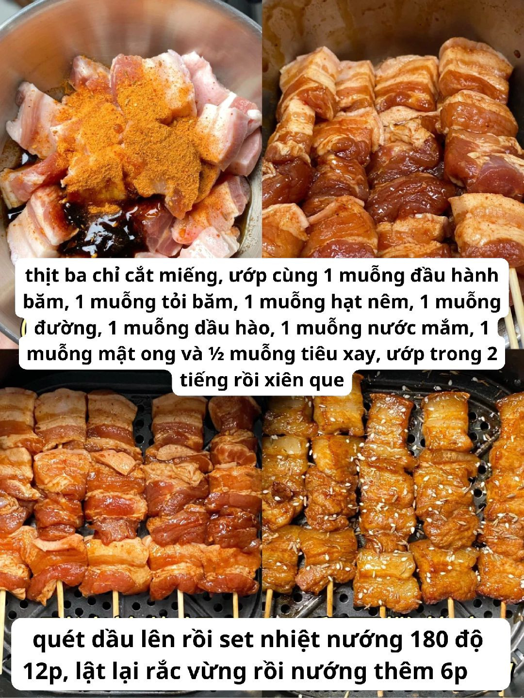 Xiên Thịt Ba Chỉ Nướng Mật Ong Thơm Lừng