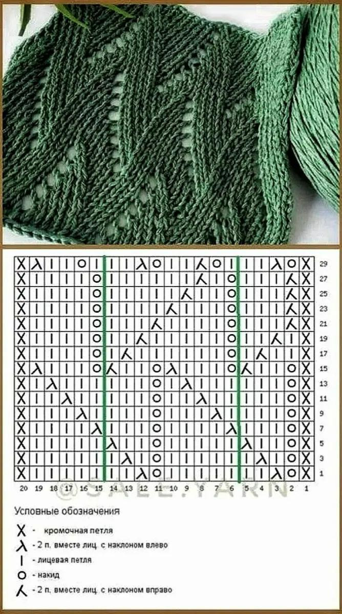 10 ажурных узоров спицами (1 часть).