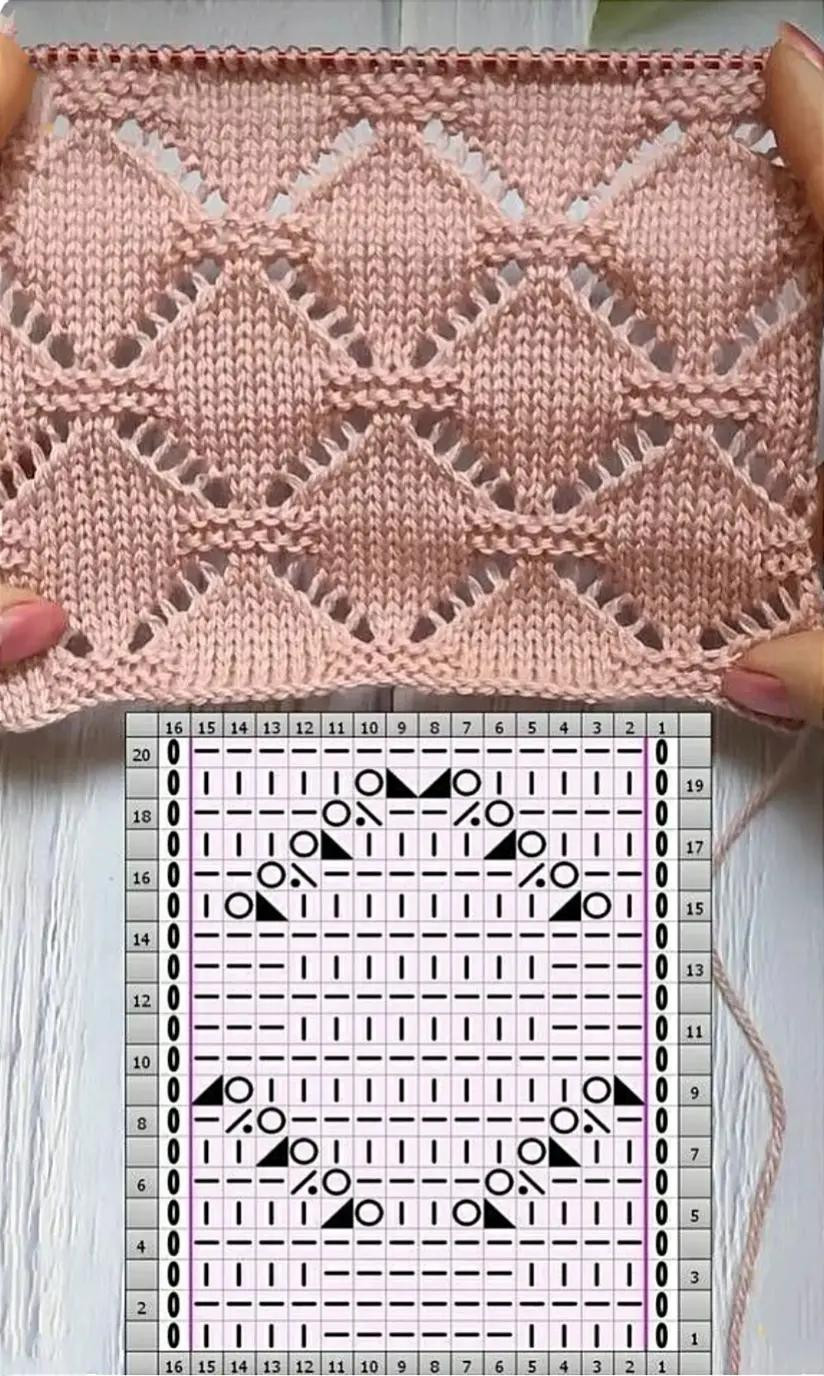 10 ажурных узоров спицами (1 часть).