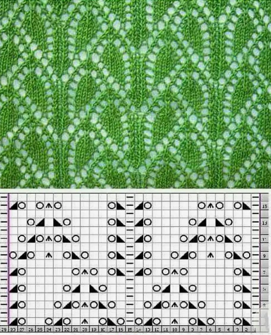 10 ажурных узоров спицами (1 часть).