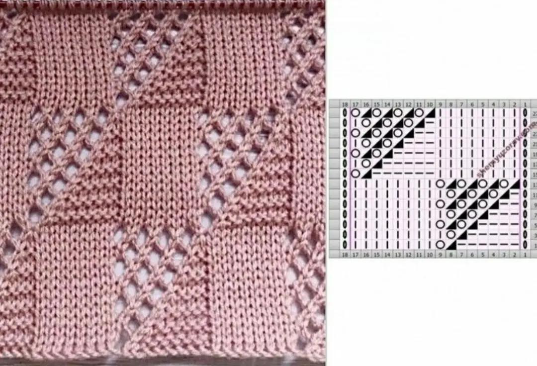 10 ажурных узоров спицами (1 часть).