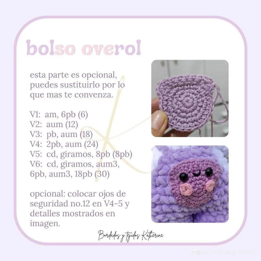 Adorable Crochet Cow in Purple Overalls Pattern