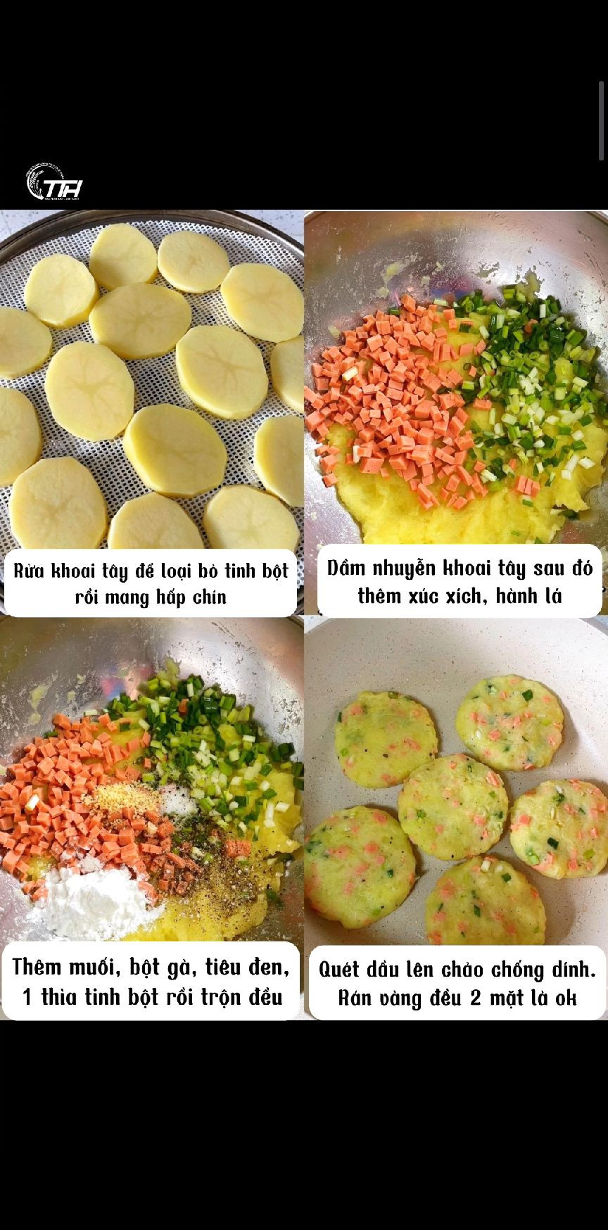 Bánh khoai tây giòn rụm, đậm đà vị rau củ tươi mát