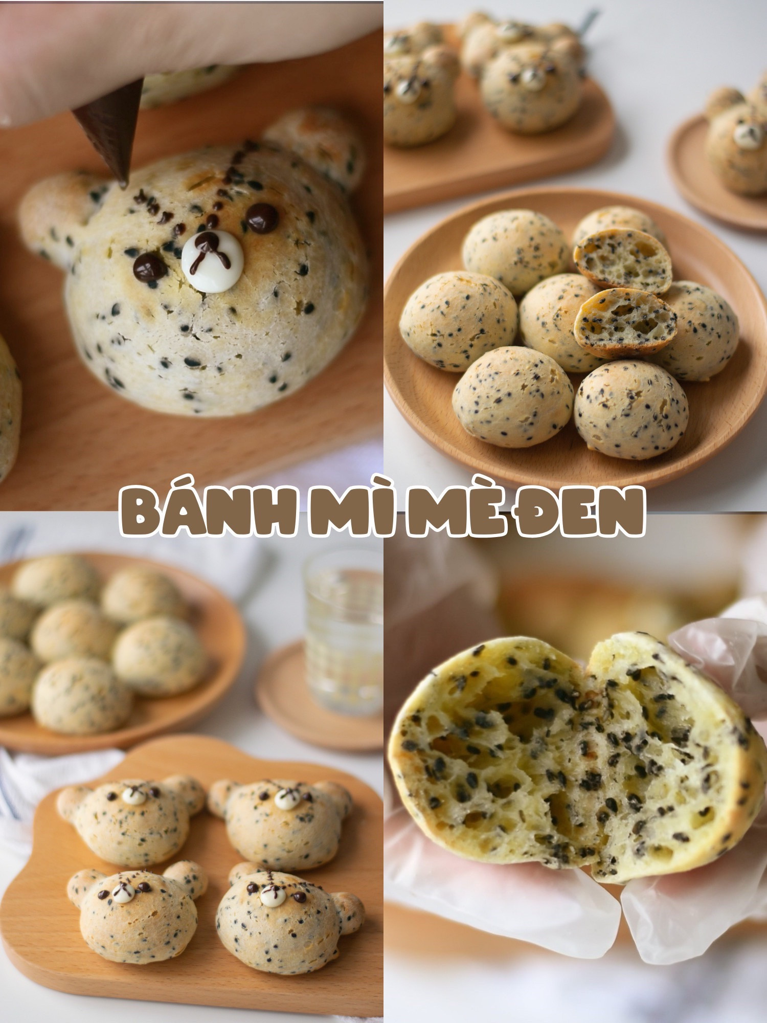 Bánh Mì Mè Đen Gấu Ngộ Nghĩnh Thơm Lừng