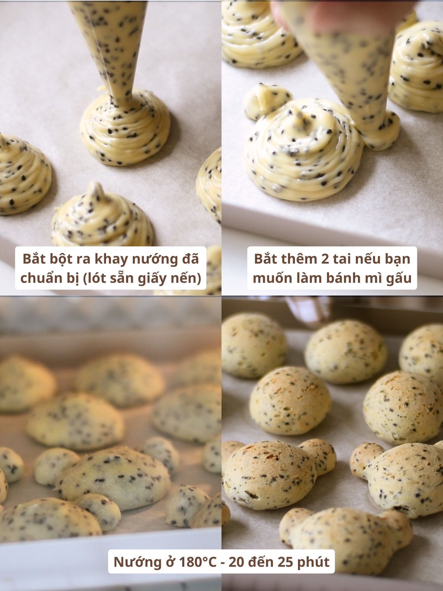 Bánh Mì Mè Đen Gấu Ngộ Nghĩnh Thơm Lừng