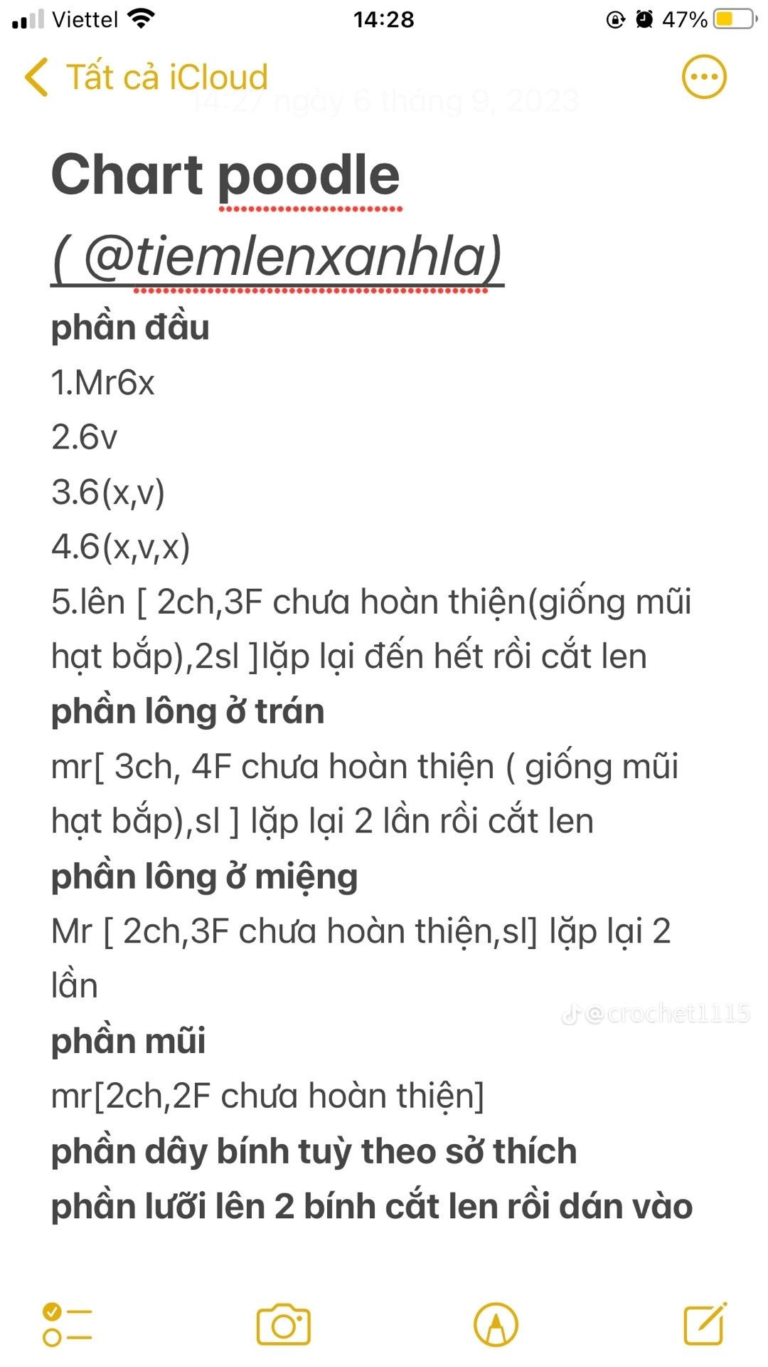Biểu đồ móc len chữ cái: Số mũi đơn cho mỗi chữ