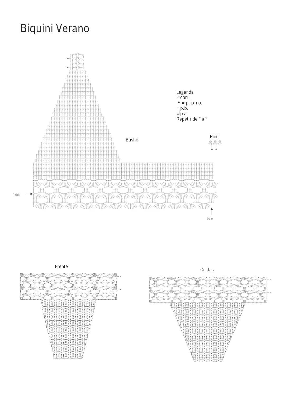 Biquíni de Crochê Elegante para Verão com Padrão de Flores