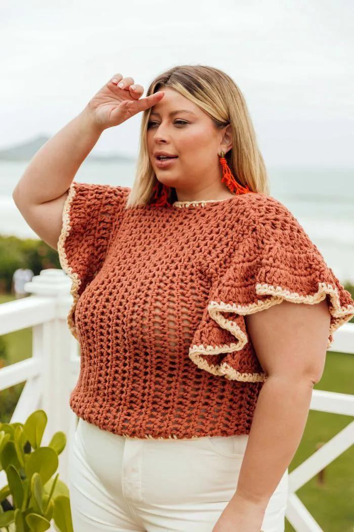 Blusa de Crochê com Babados: Elegância e Conforto para Qualquer Ocasião
