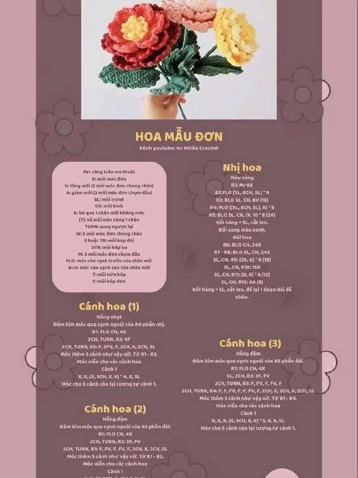 Bó hoa móc len rực rỡ với sắc cam vàng và trắng