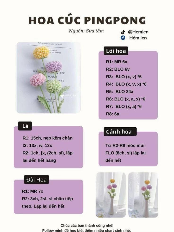 Bó hoa móc len rực rỡ với sắc cam vàng và trắng