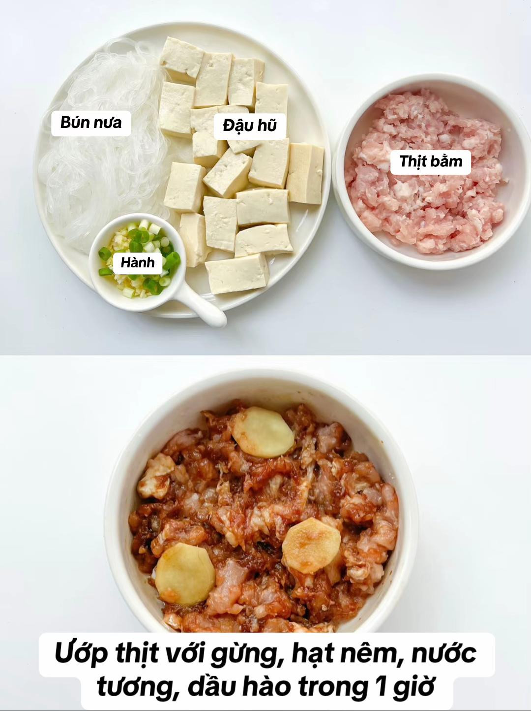 Bún nưa om thịt bằm