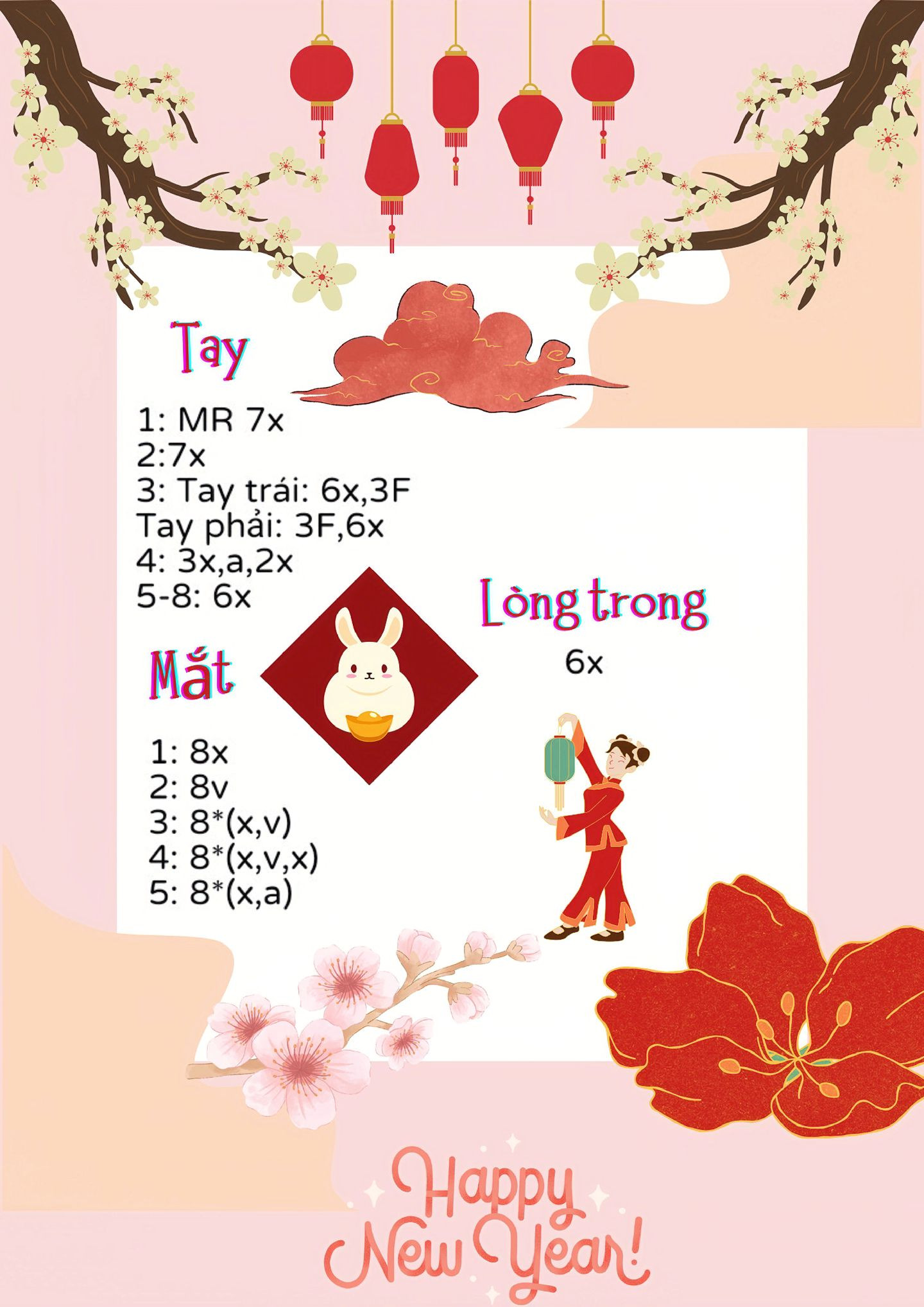 Búp bê len tóc hồng đáng yêu với biểu cảm ngộ nghĩnh