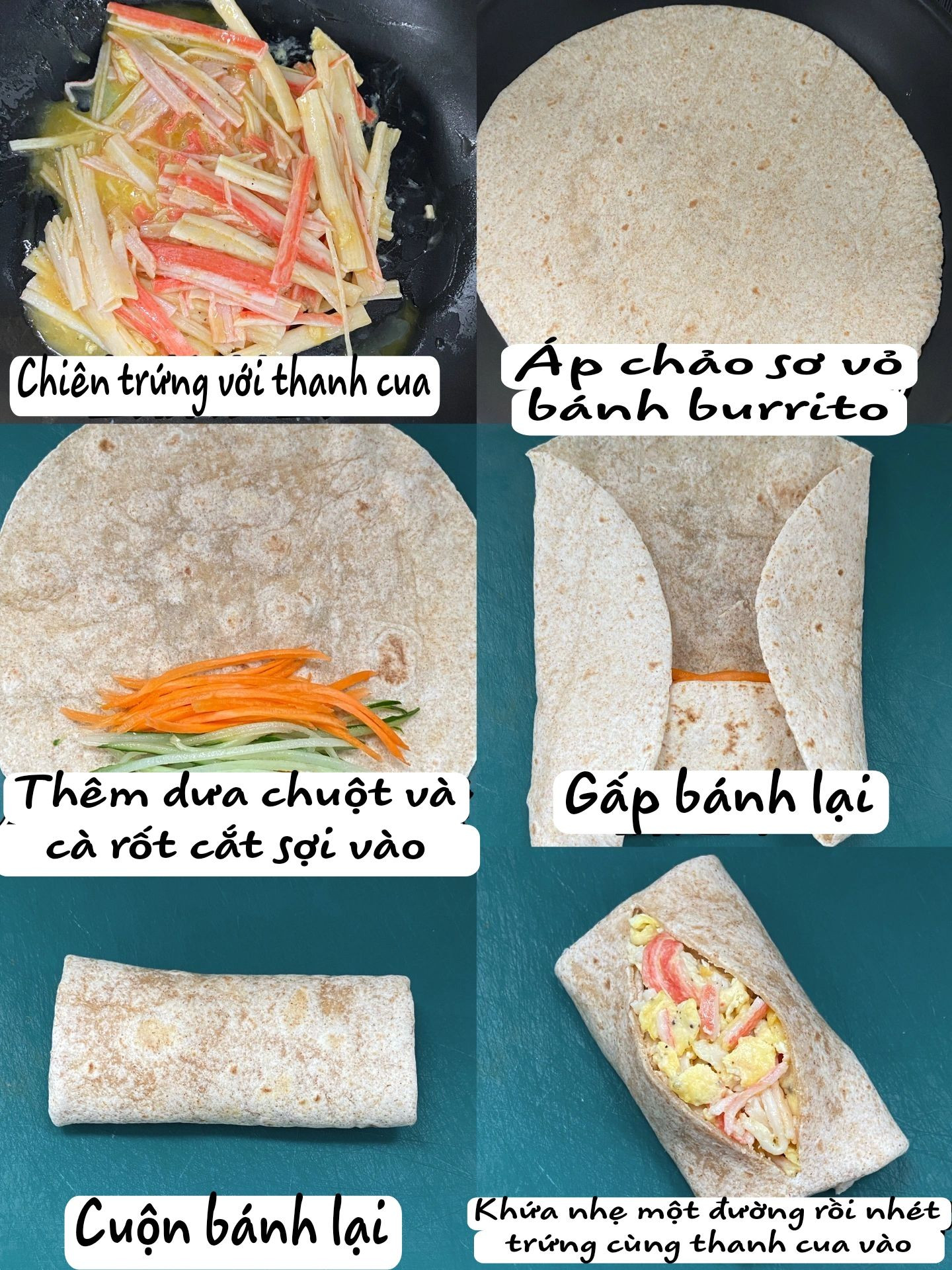 Burrito thanh cua trứng đơn giản, ngon miệng và nhanh chóng