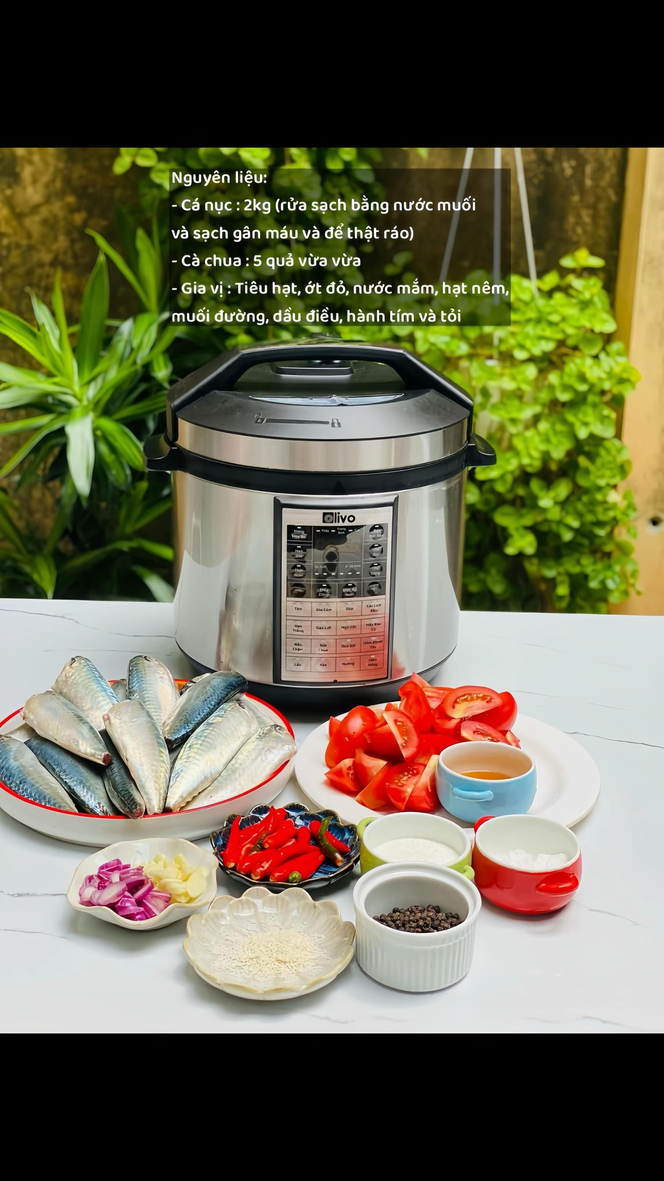 CÁ NỤC KHO RỤC XƯƠNG BẰNG NỒI ÁP SUẤT OLIVO PC60