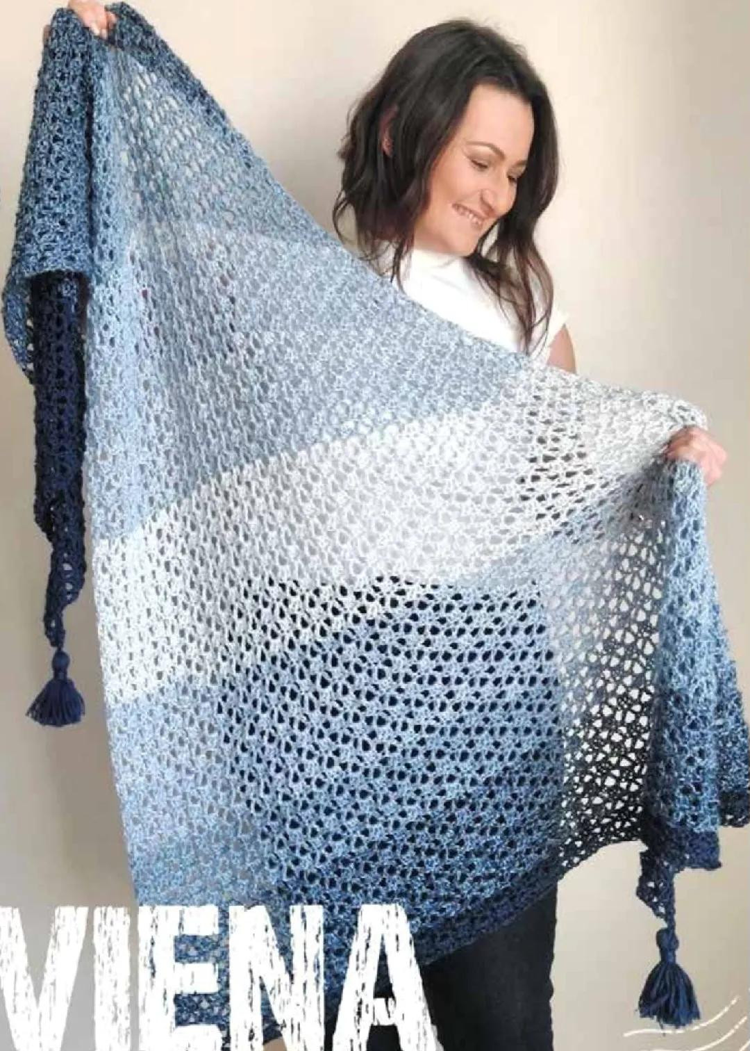 Cachecol de Crochê Azul com Elegância e Conforto