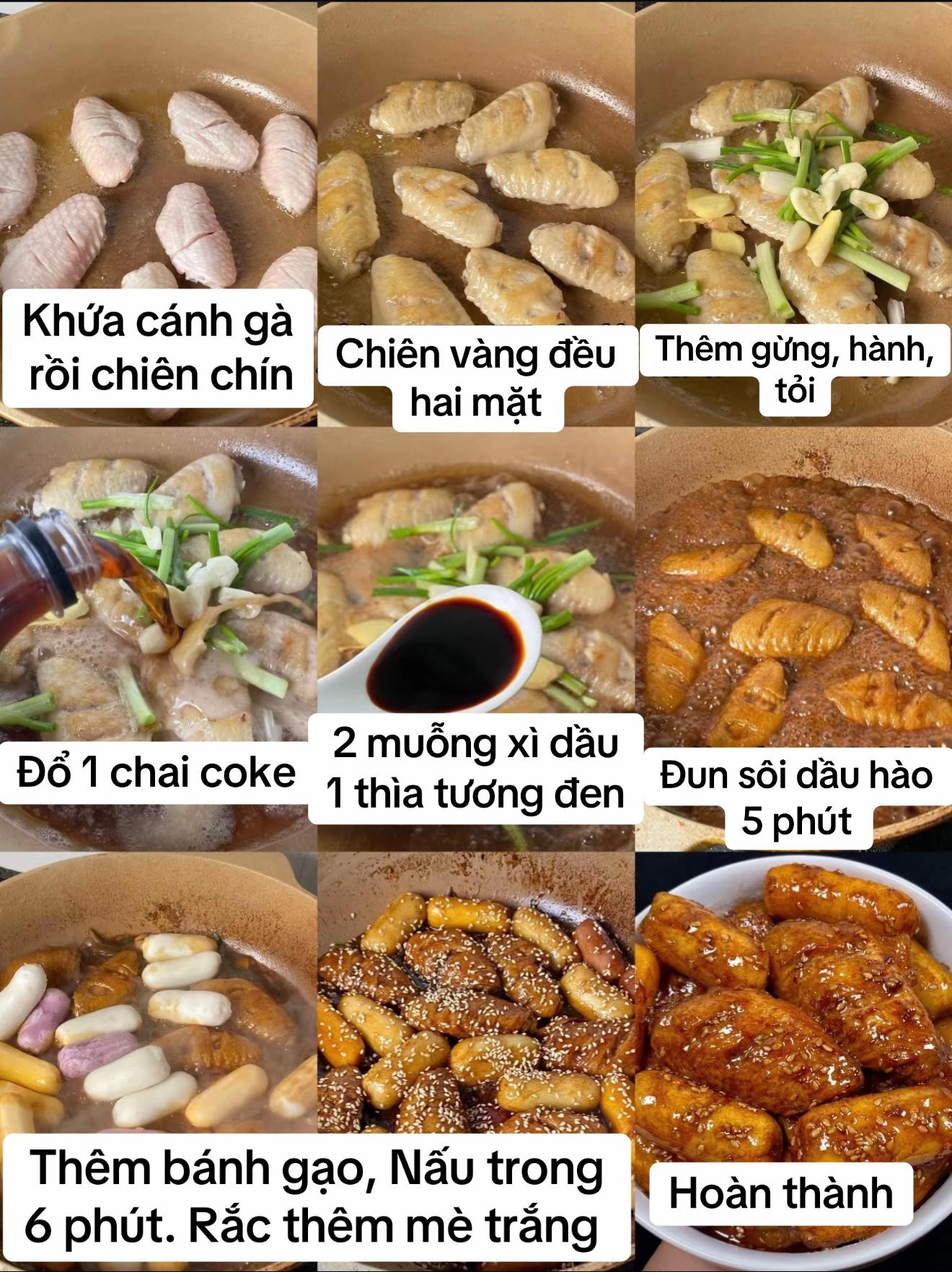 Cánh gà sốt Coca xì dầu đậm đà