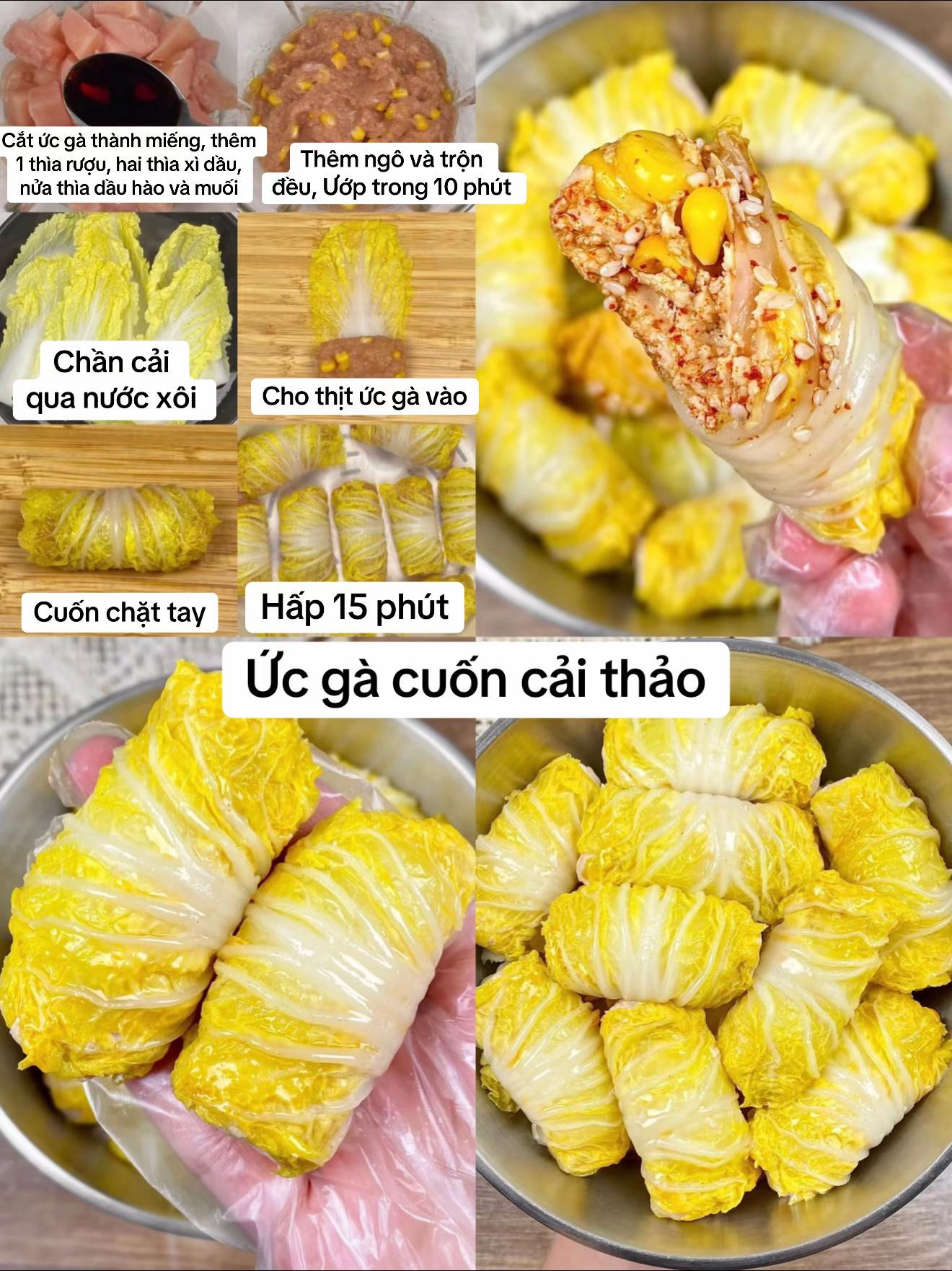 Chả tôm hấp trứng bông cải xanh mướt