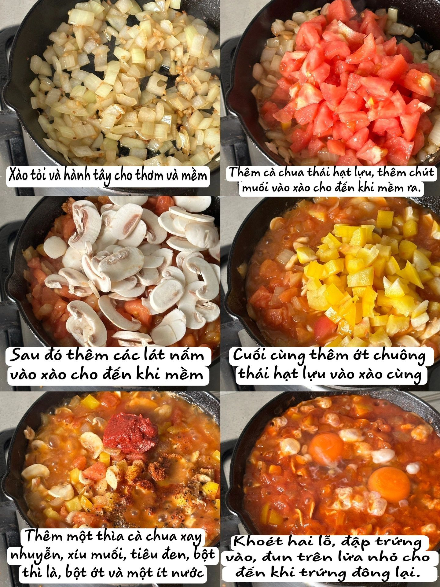 Chảo Gang Hầm Trứng Xúc Xích Đậm Đà Hương Vị Địa Trung Hải