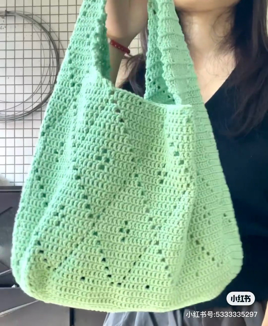 Charming Crochet Bag with Colorful Keychain Accessories