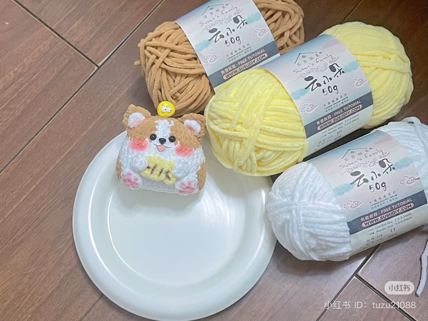 Chart hướng dẫn móc len hình cơm nắm Corgi dễ thương