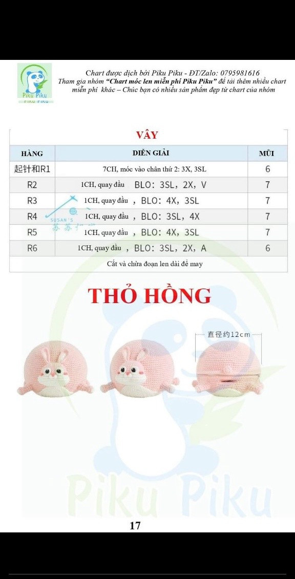 Chart móc len cá nóc đáng yêu cho người mới học