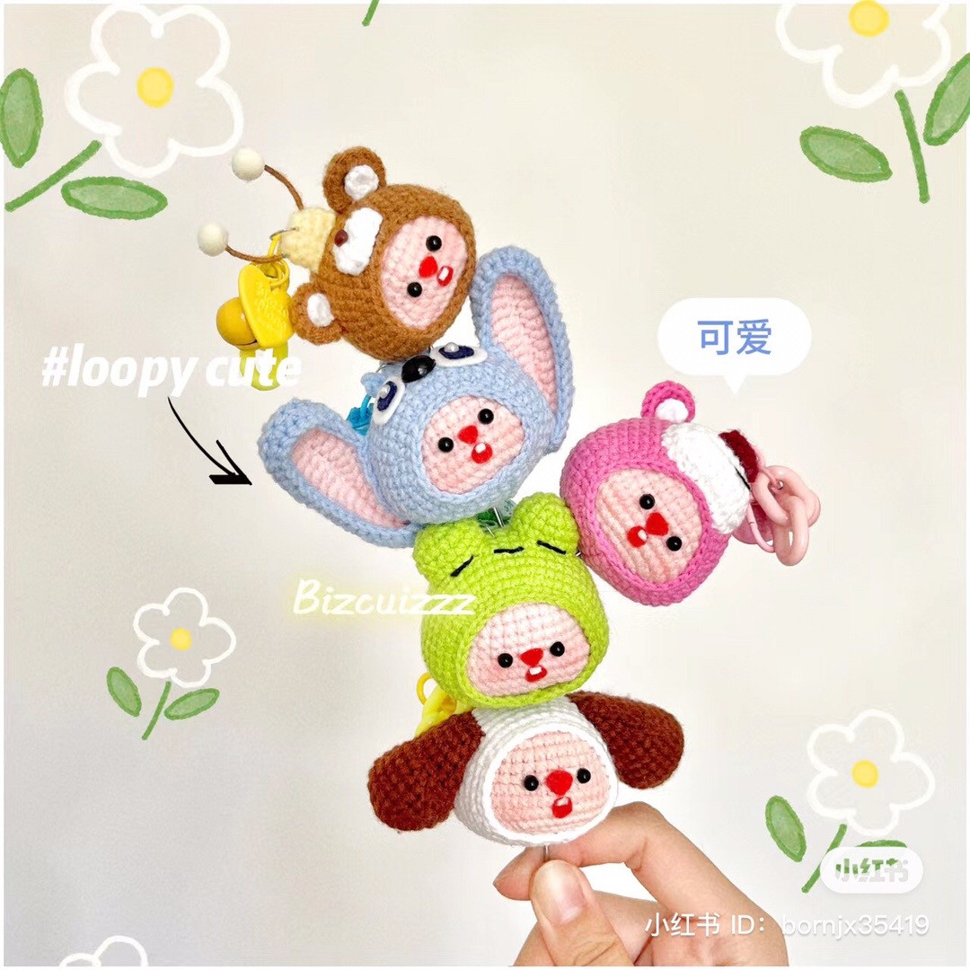 Chart móc len cosplay dễ thương cho đồ chơi thú nhồi bông