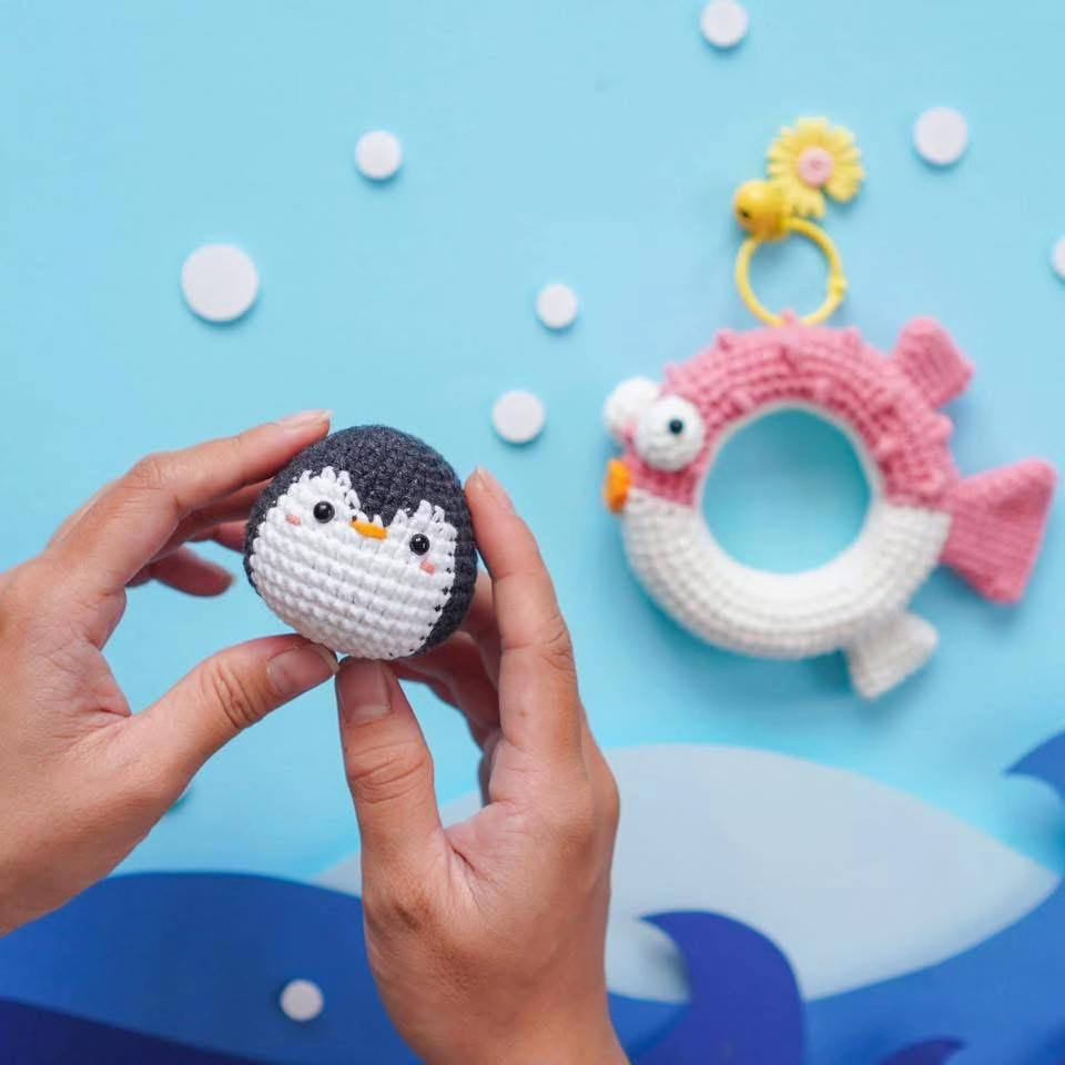 Chart móc len hình cá thú vị với các loài động vật ngộ nghĩnh