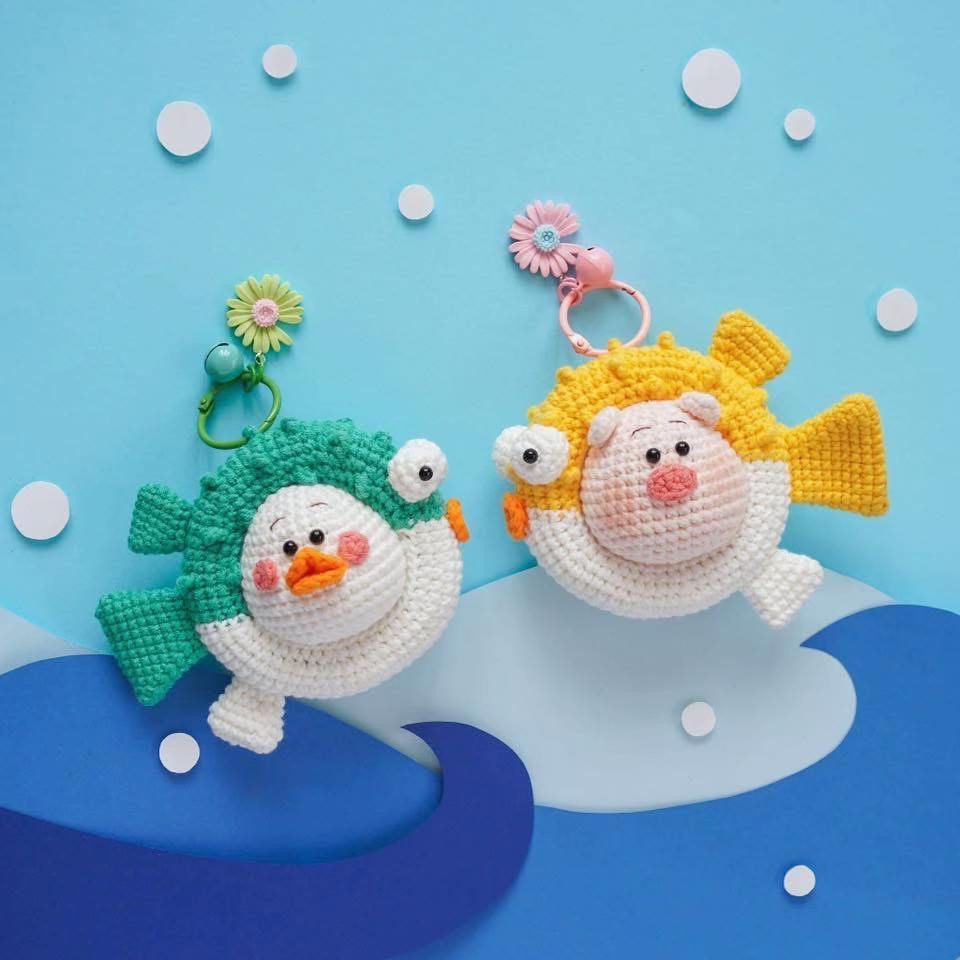 Chart móc len hình cá thú vị với các loài động vật ngộ nghĩnh