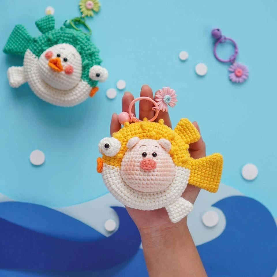 Chart móc len hình cá thú vị với các loài động vật ngộ nghĩnh