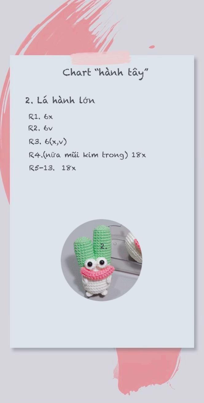 Chart móc len hình hành tây dễ thương cho người mới bắt đầu