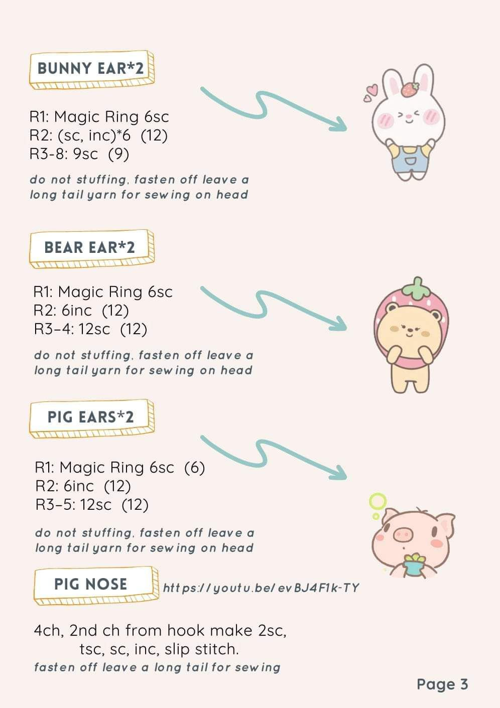 Chart móc len hình thú bông hoa hướng dương đáng yêu