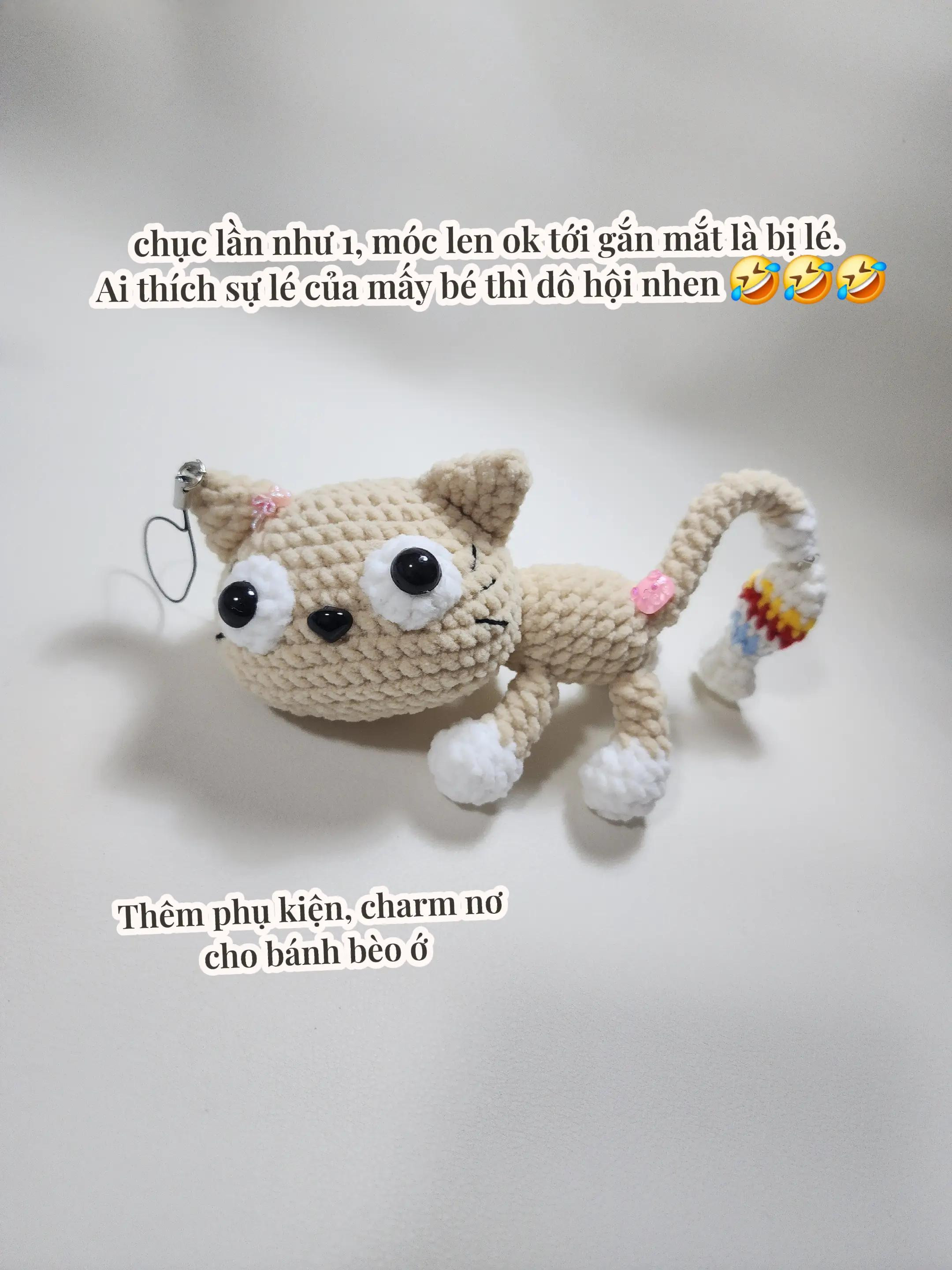 Chart móc len mèo tôm dễ thương với hướng dẫn chi tiết