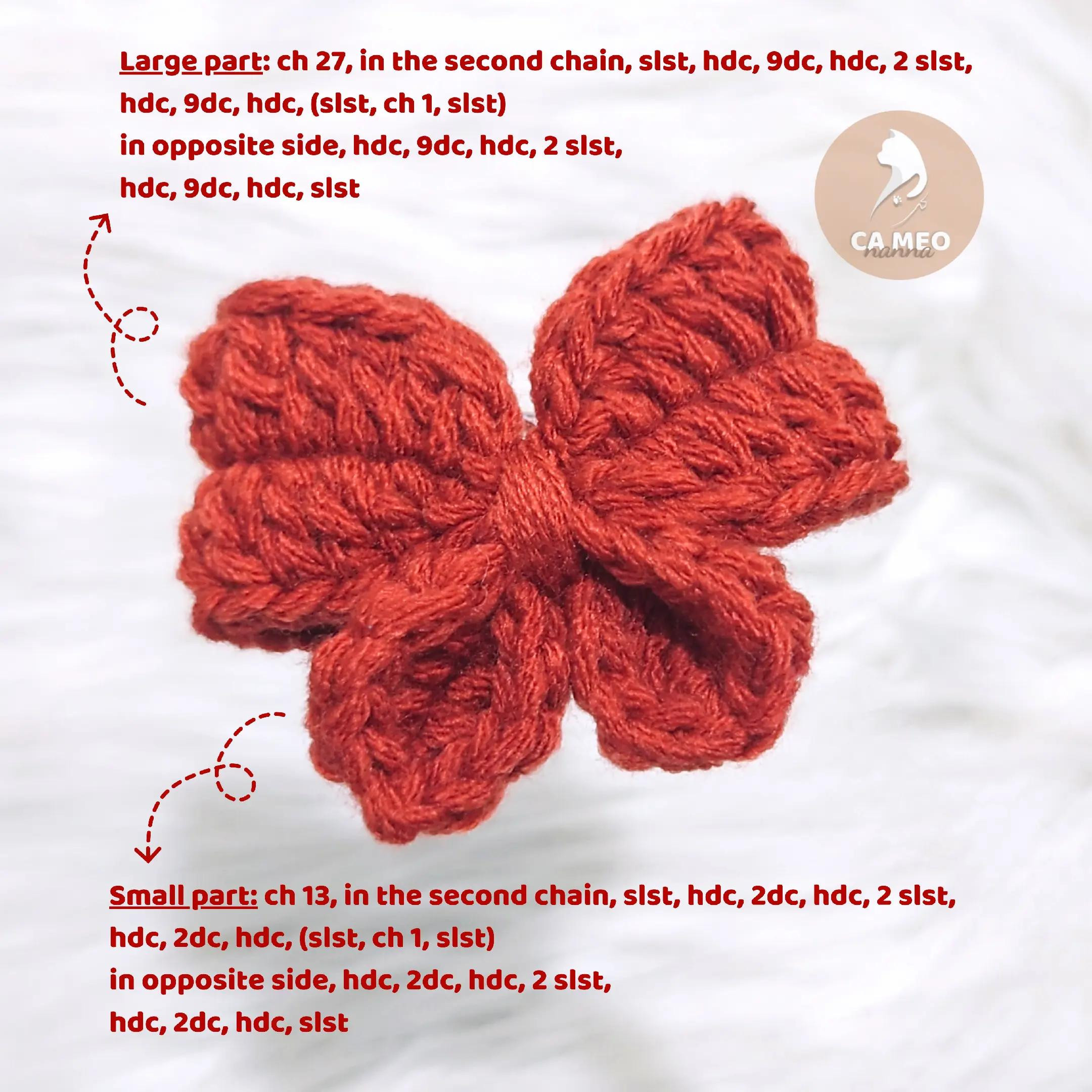 Chart móc len Nơ - Crochet pattern bow