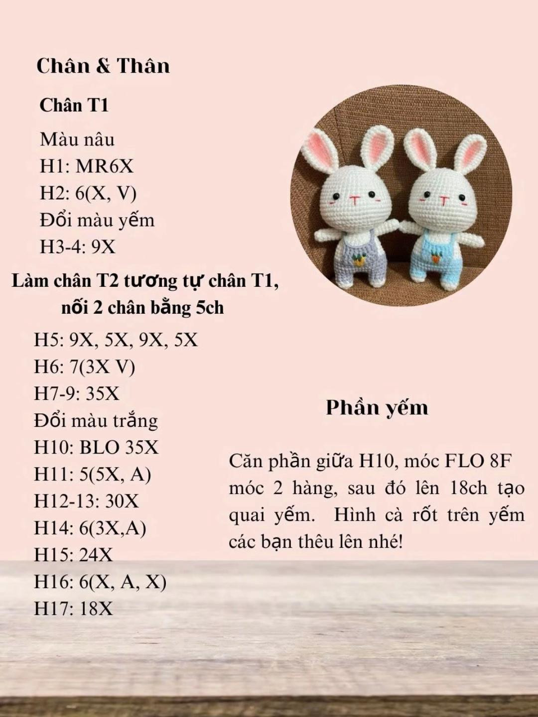 Chart thỏ mặc yếm cà rốt dễ thương cho bé