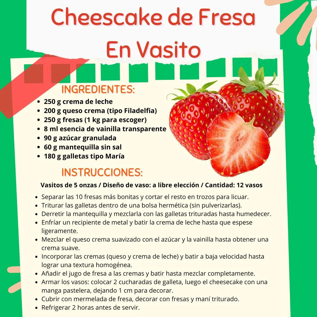 Cheesecake de Fresa en Vasito: Dulzura en Cada Cucharada