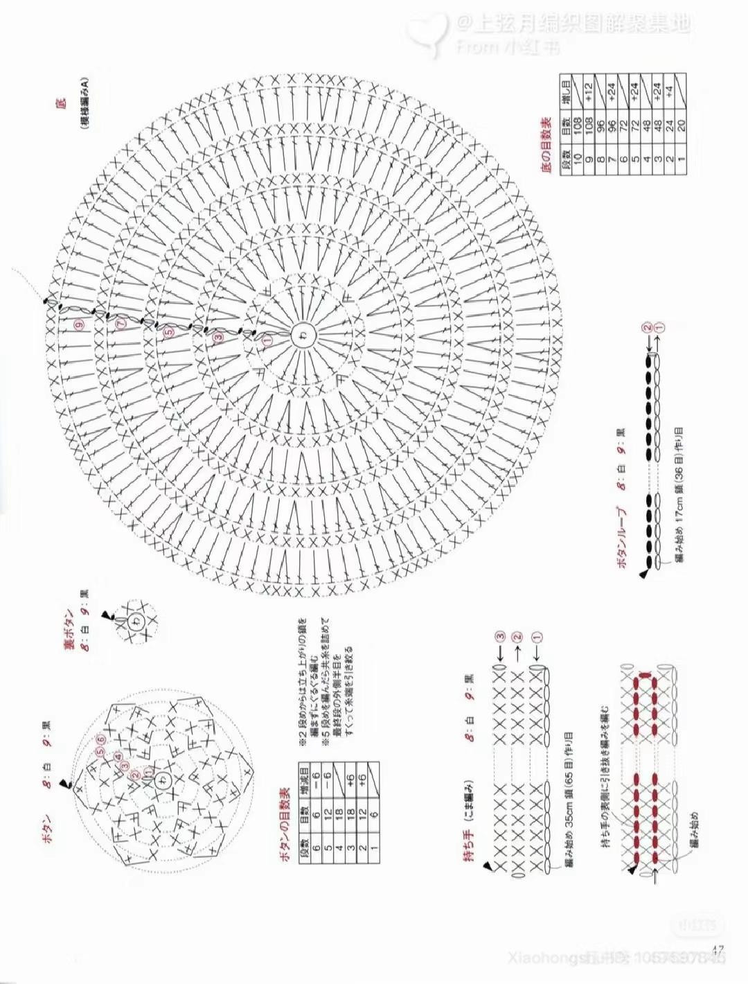 Chic Crochet Bag with Black and Beige Ruffle Design