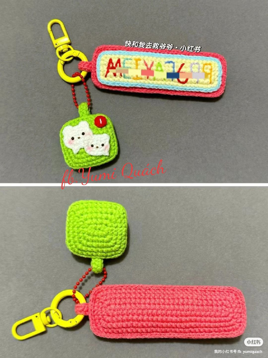 Colorful Crochet Keychain with Cute Tooth Design
