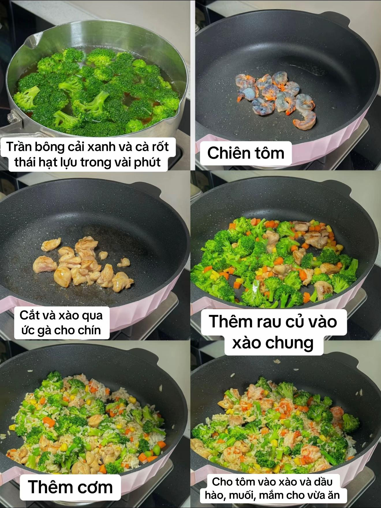 Cơm chiên tôm rau củ - Dinh dưỡng tràn đầy