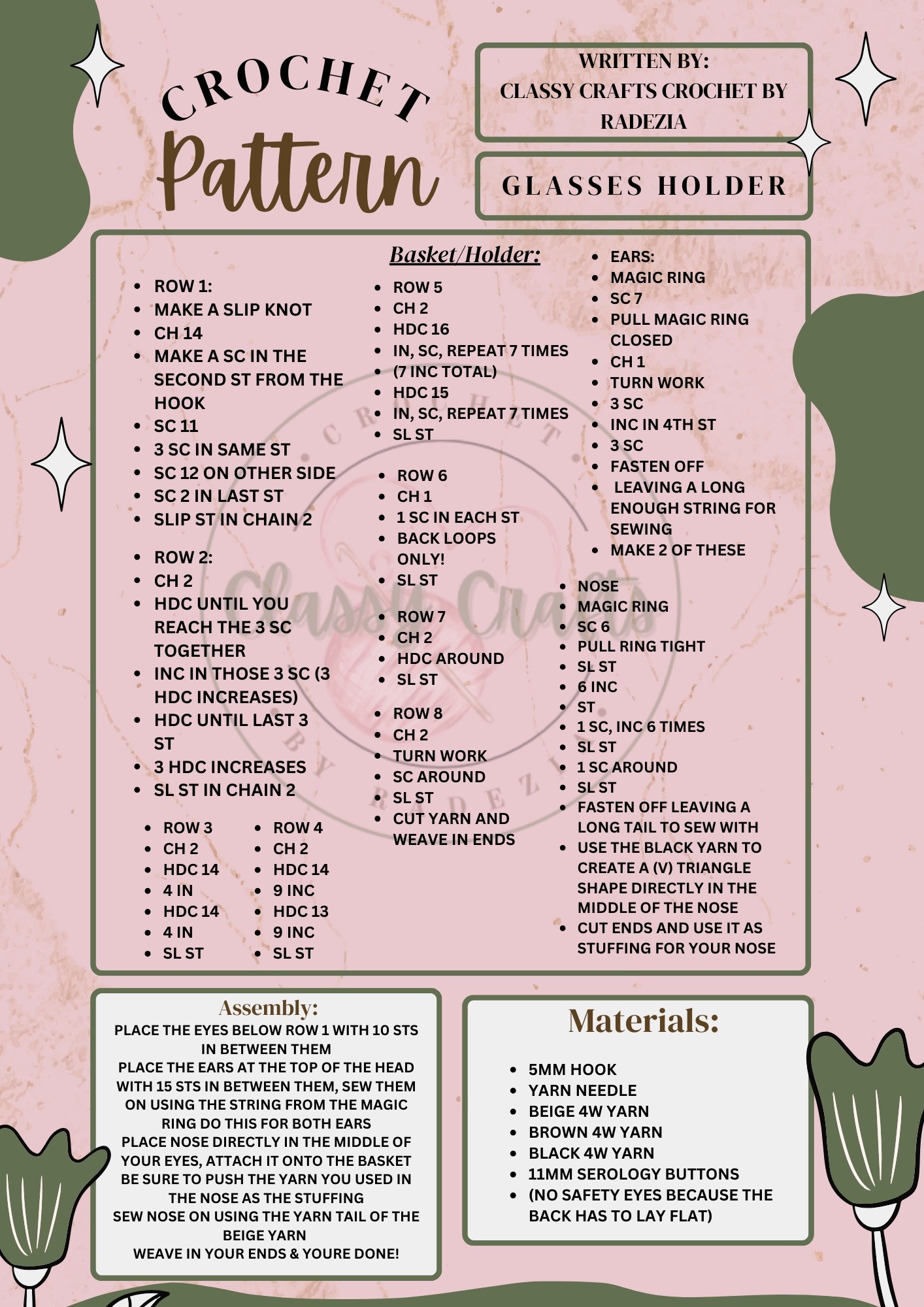 Create Your Own Crochet Glasses Holder with This Free Pattern