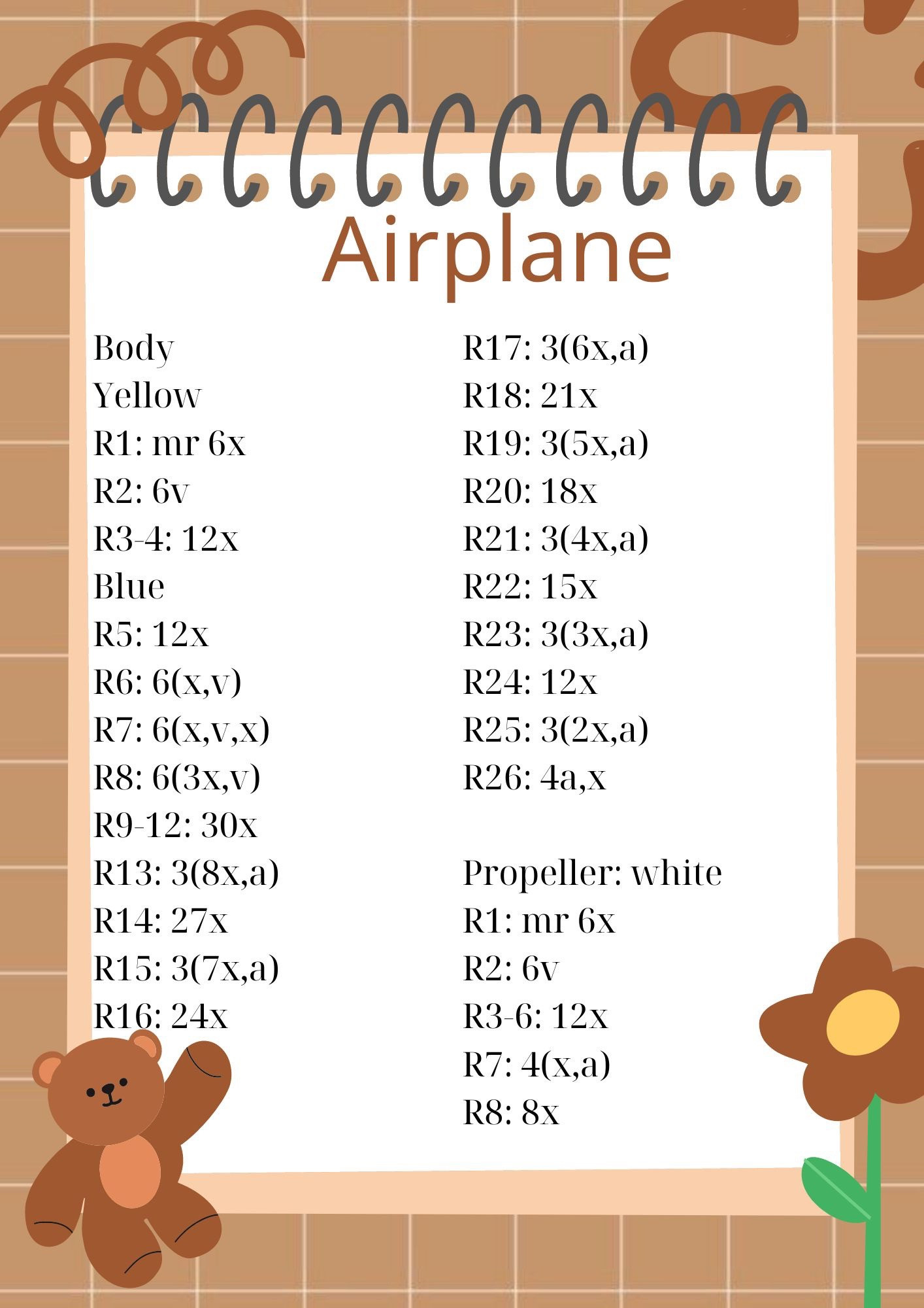 Crochet Airplane Amigurumi Pattern for Beginners