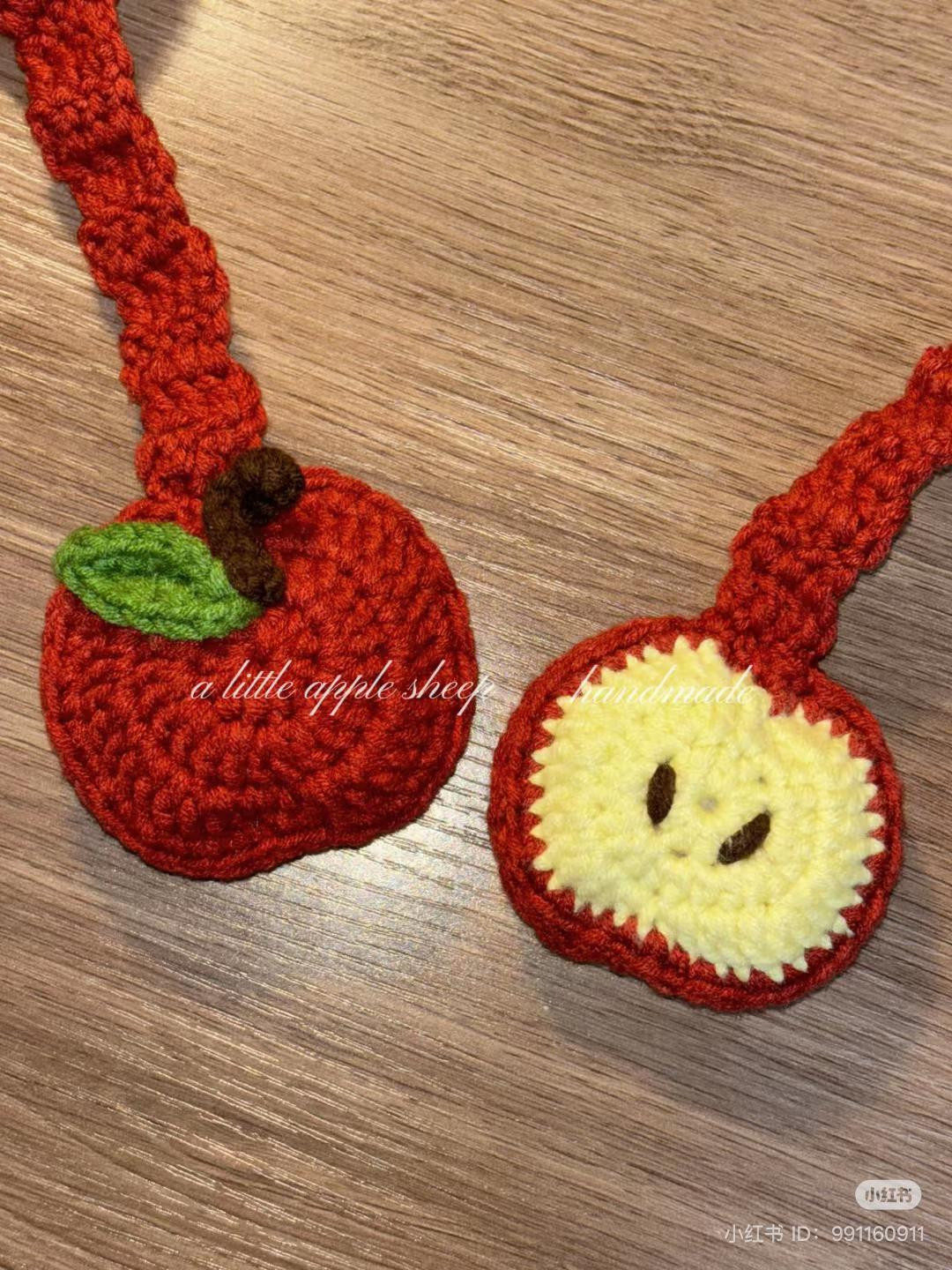 Crochet Apple Hat with Cute Worm Design for Kids