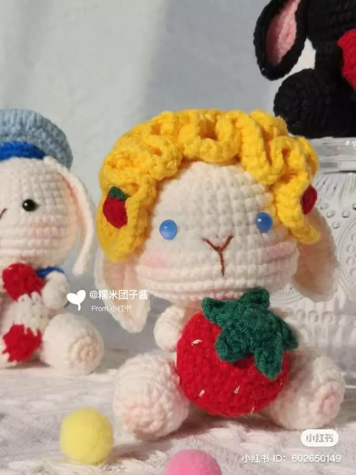 Crochet Black Bunny with Heart and Top Hat Pattern