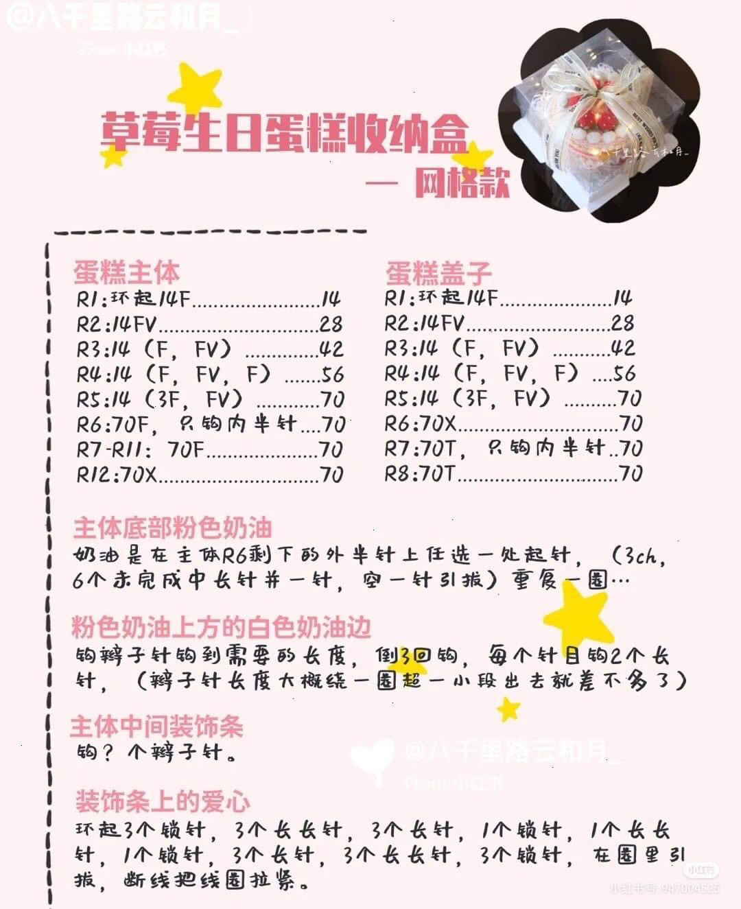 Crochet Cake Pattern with Strawberries and Whipped Cream