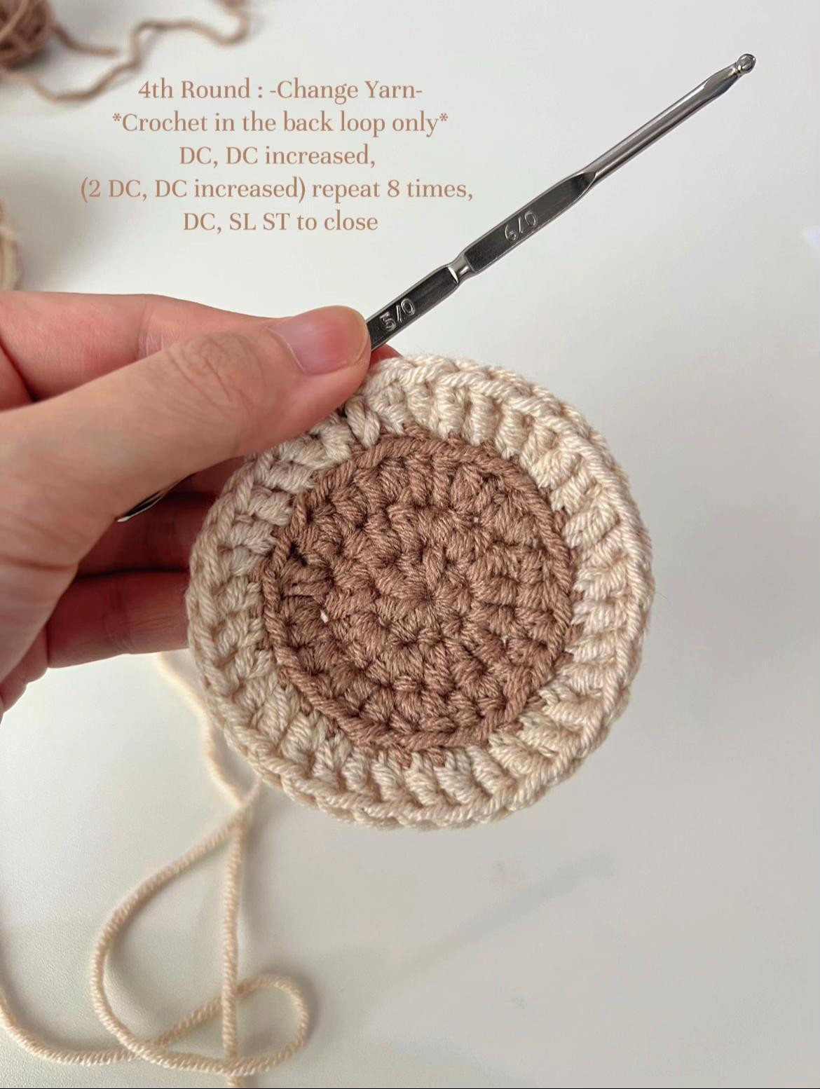 Crochet Flower Coaster for Beginners with Leftover Yarn
