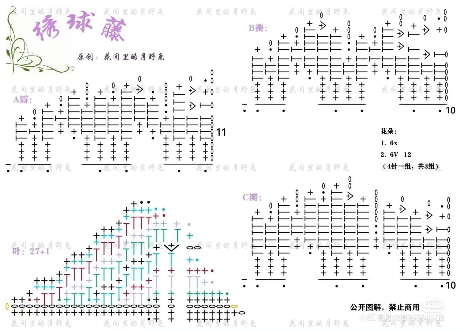 Crochet Flower with Detailed Leaf Pattern in Sunlight