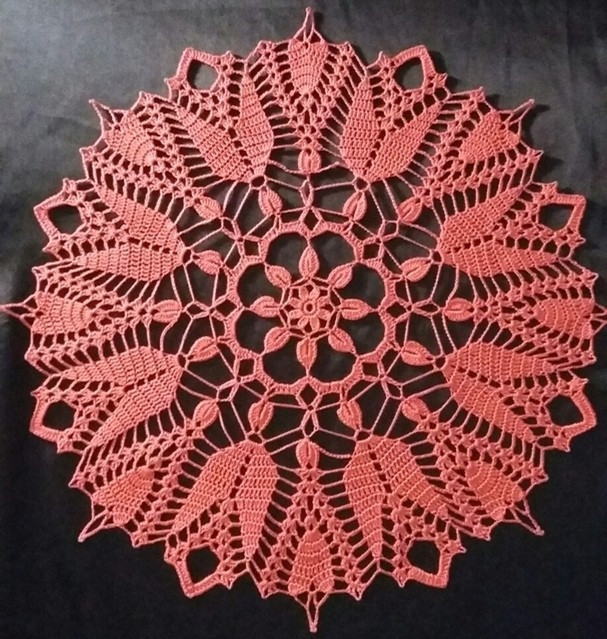Crochet lace doily. Collection.