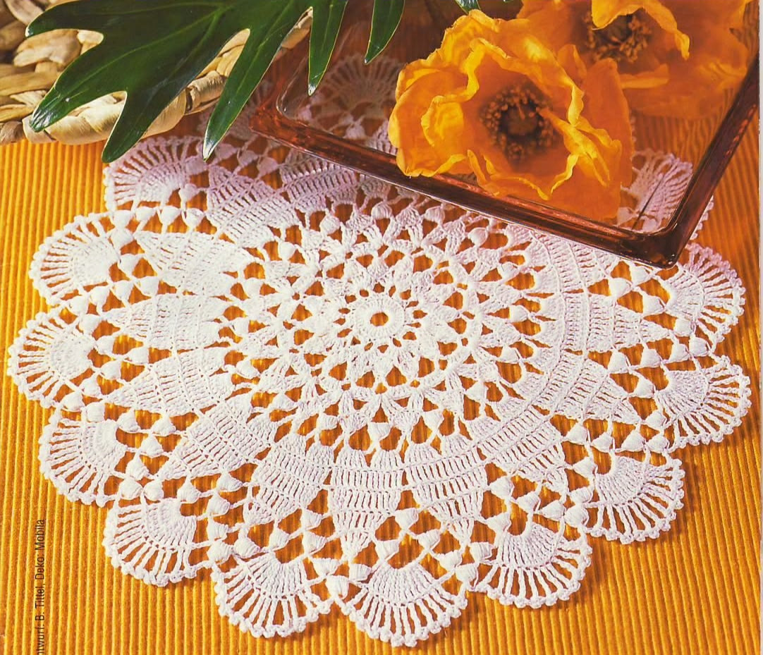 Crochet lace doily. Collection.