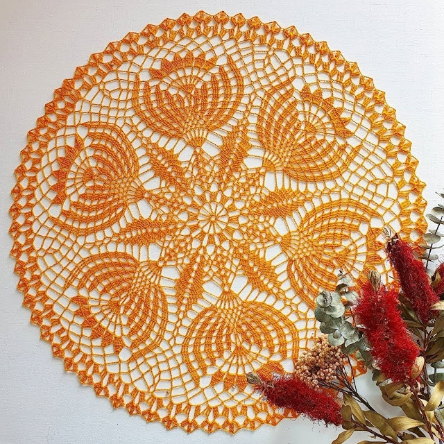 Crochet lace doily. Collection.