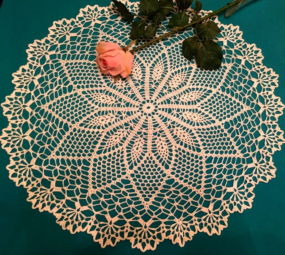 Crochet lace doily. Collection.